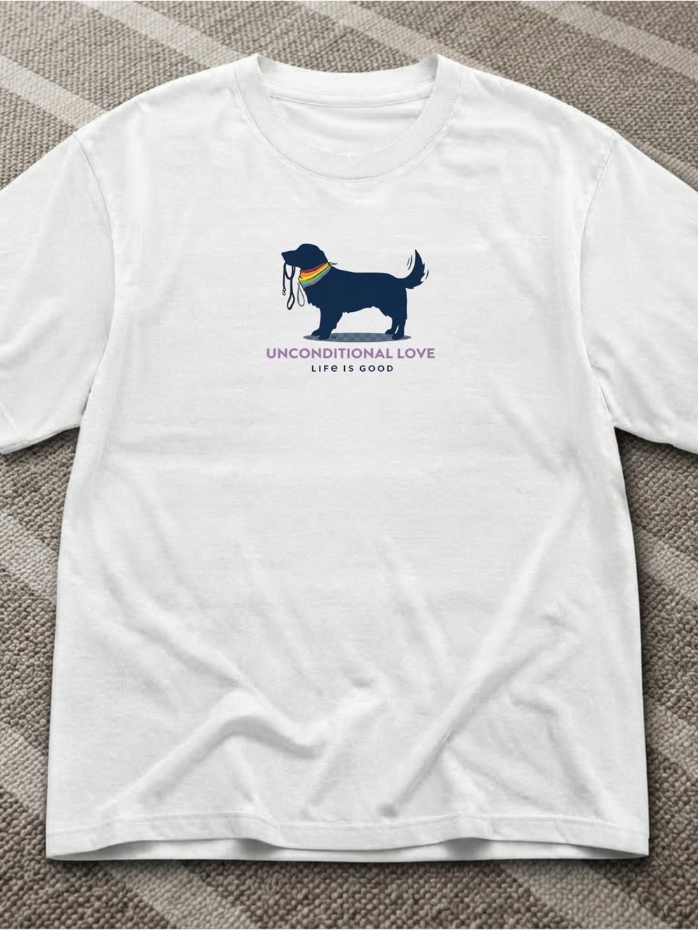 Gildan Life Is Good "Unconditional Love" Dog Graphic Tee - White